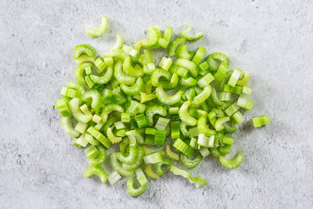 Celery cut into small bites.