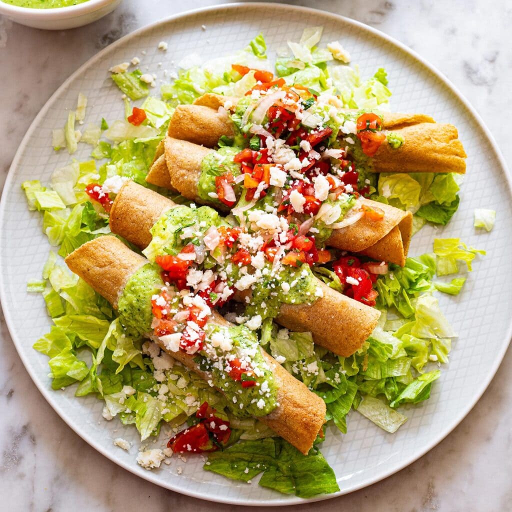 Chicken rolled tacos 
