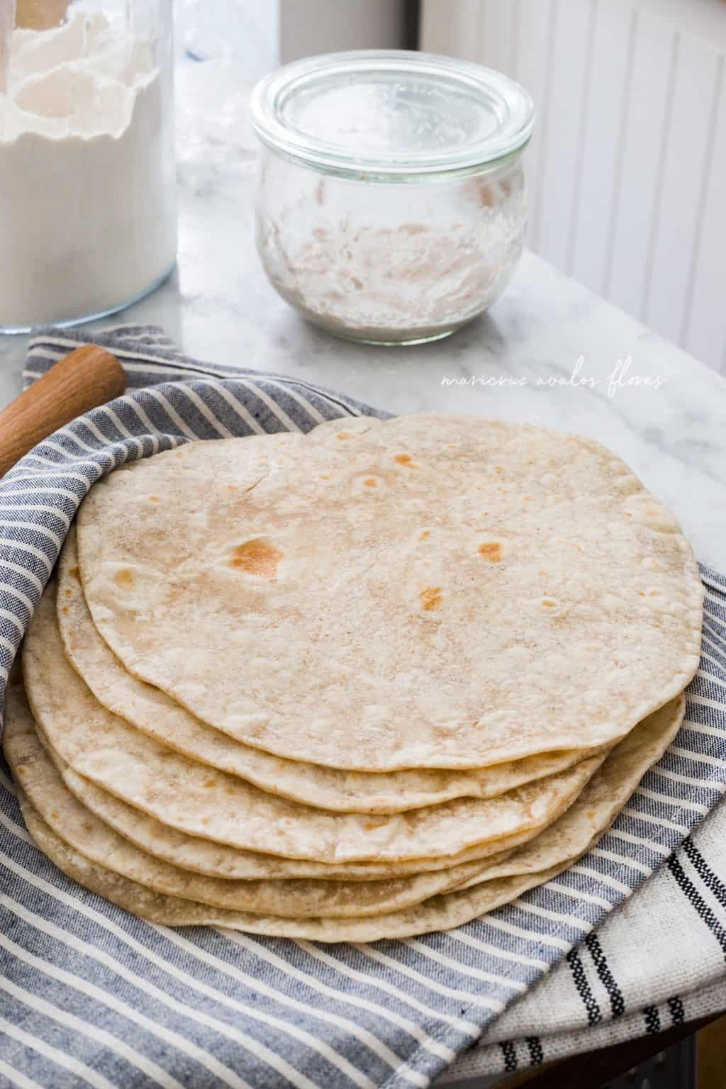 Tortillas de harina con masa madre