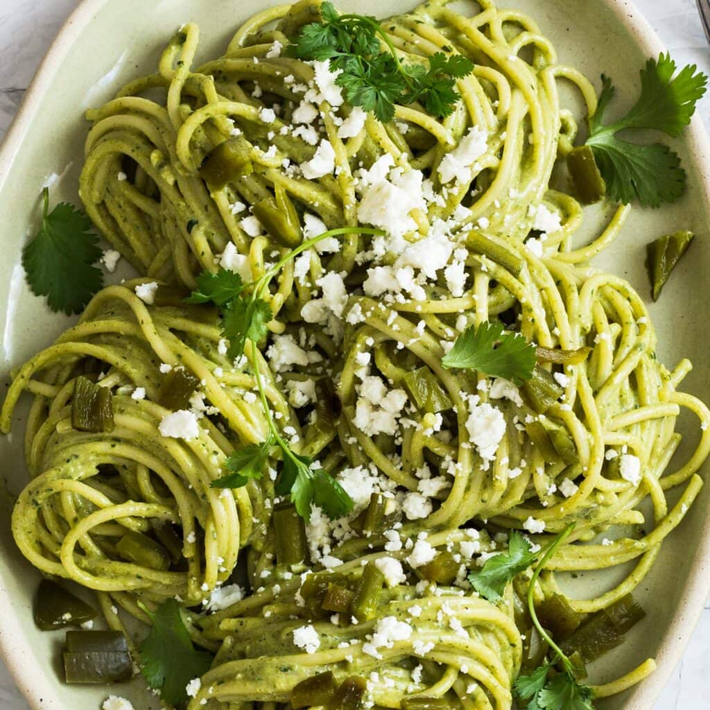Espagueti verde receta.