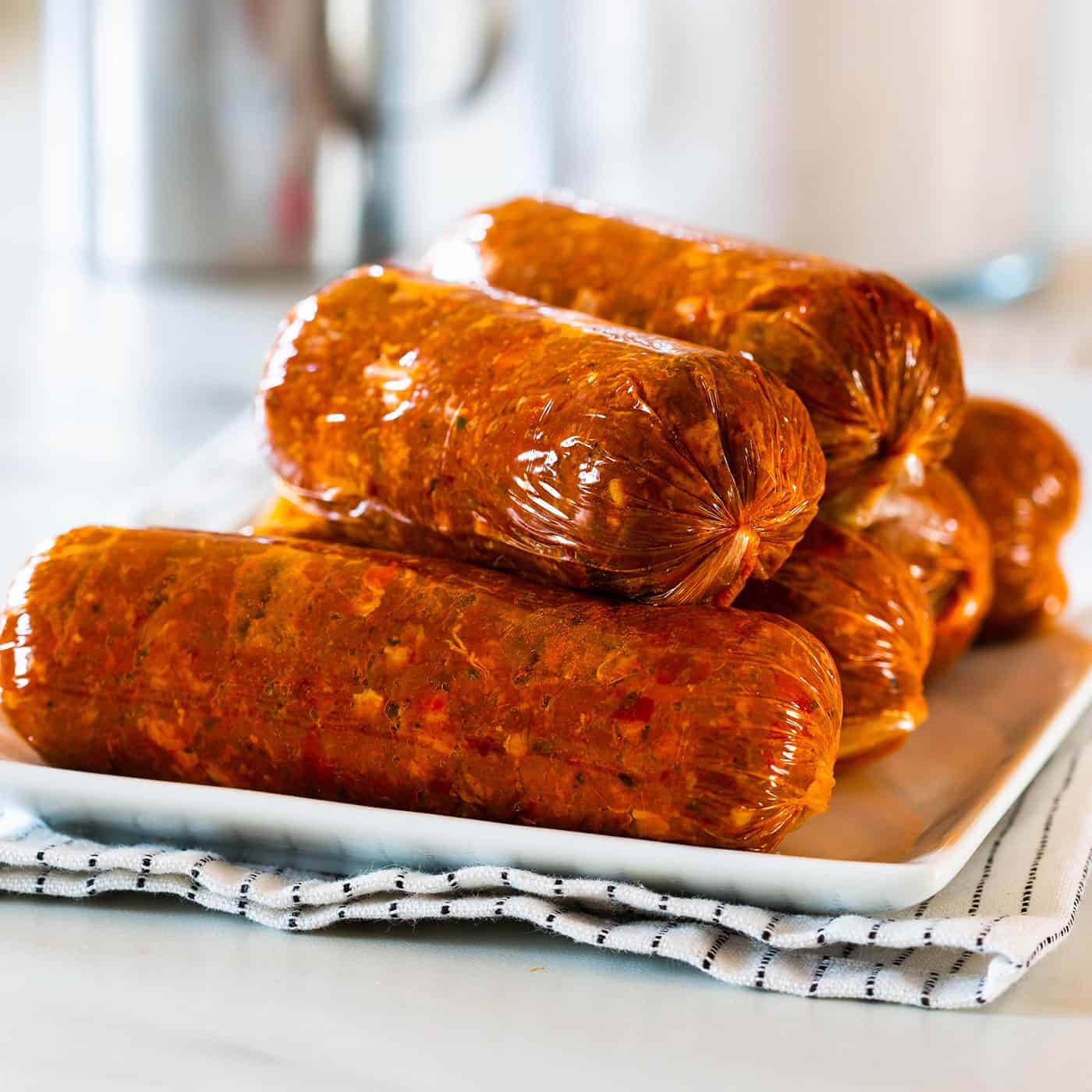 Mexican chorizo piled on a plate