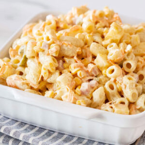 Mexican Macaroni Salad with Ham.