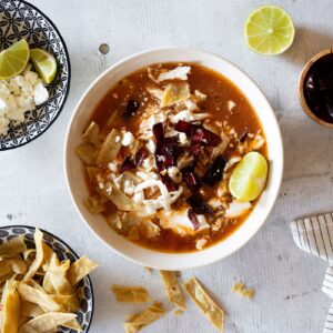 Sopa de Tortilla or Sopa Azteca recipe.