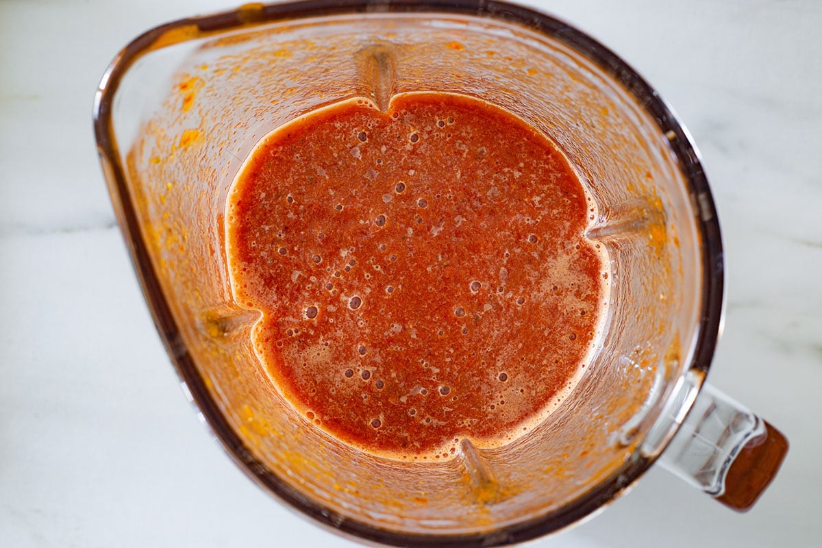 Chili sauce blended.