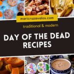 A collage with day of the dead recipes.