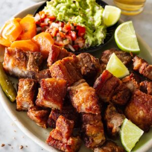 Chicharrones recipe with pork belly.