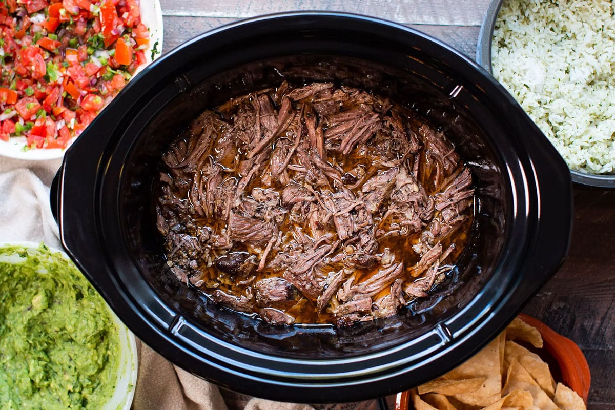 Copycat Chipotle Barbacoa on a slow cooker.