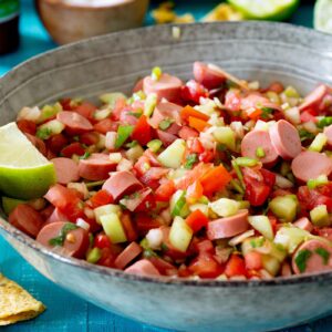 Ceviche de Salchicha recipe.