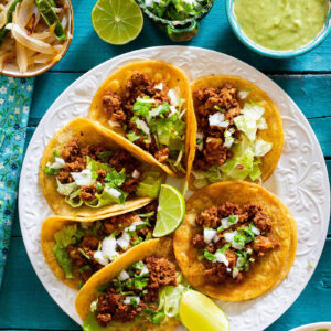 Tacos de chorizo recipe.